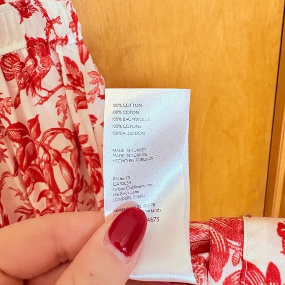 Anthropologie Somerset Red White Floral Toile Cotton Tiered Maxi Dress XS - Picture 6 of 10